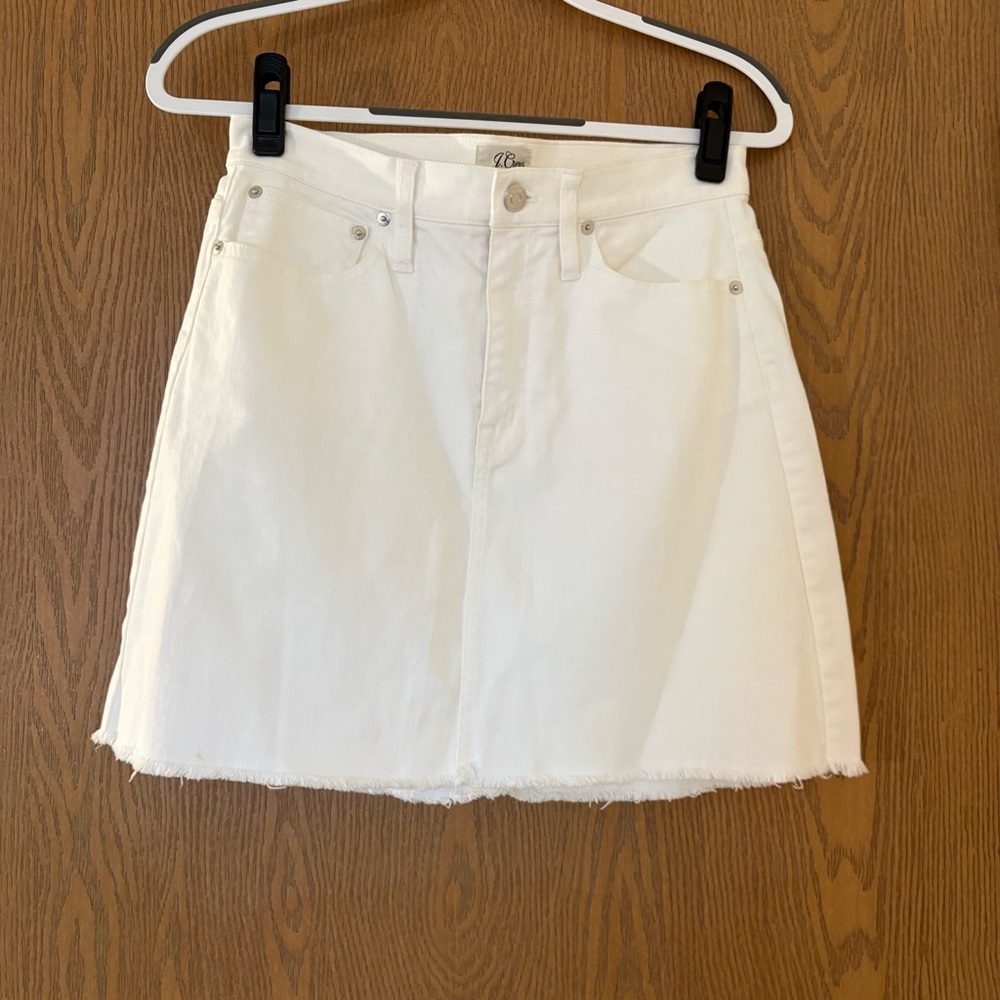 J. Crew White Denim Mini Skirt